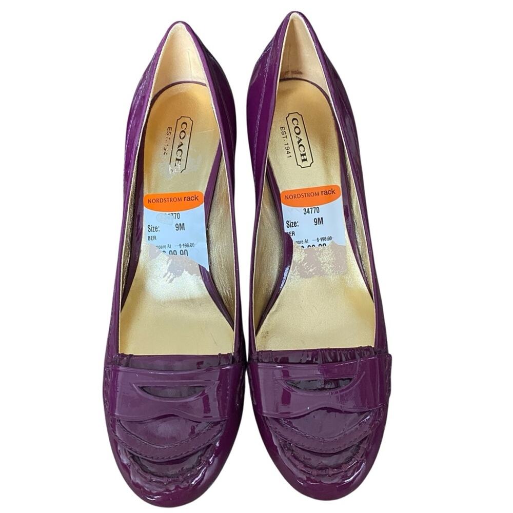 Coach Colby Purple Patent Leather Heels size 9 - Picture 2 of 10